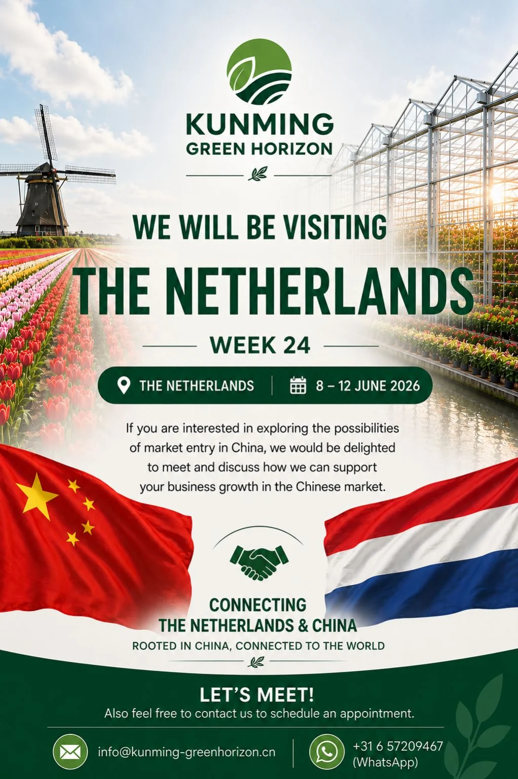 KGH’s announcement of its Netherlands visit, 8–12 June 2026
